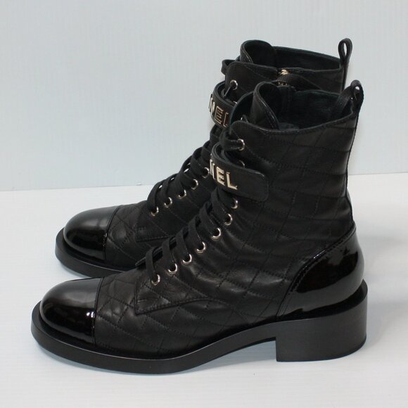 Chanel 45 mm Adventure LU Quilted Leather Black Boots in size EU 41 / US 11 - Picture 5 of 7